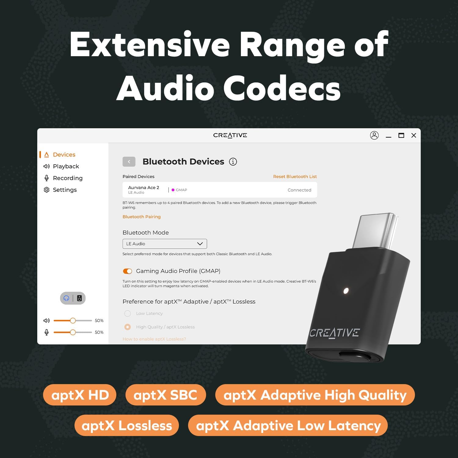Creative - Bt-W6 Usb-C Wireless Audio Transmitter