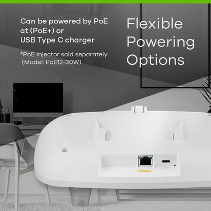 Zyxel WiFi 7 BE6500 Wireless Access Point Dual-Radio | Alimentazione PoE+ o USB Type C (non inclusa) | Gestione Cloud, App o Diretta
