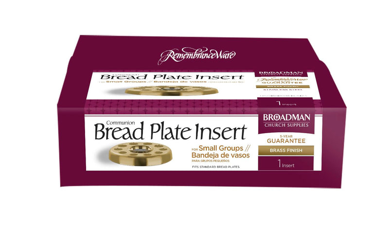 B & H Publishing Group 101348 Communion - Remembranceware - Brasstone Bread Plate Insert For Small Group Communion