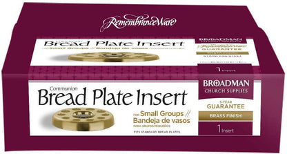 B & H Publishing Group 101348 Communion - Remembranceware - Brasstone Bread Plate Insert For Small Group Communion