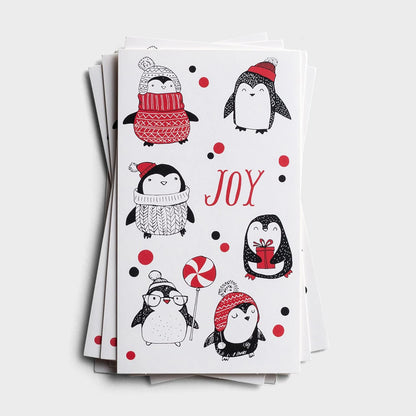 Dayspring - Little Inspirations - Joy - Warm Penguins- 16 Christmas Boxed Cards, KJV (J3370), Multi