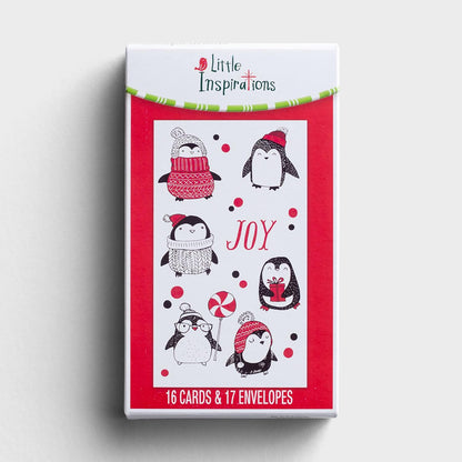 Dayspring - Little Inspirations - Joy - Warm Penguins- 16 Christmas Boxed Cards, KJV (J3370), Multi