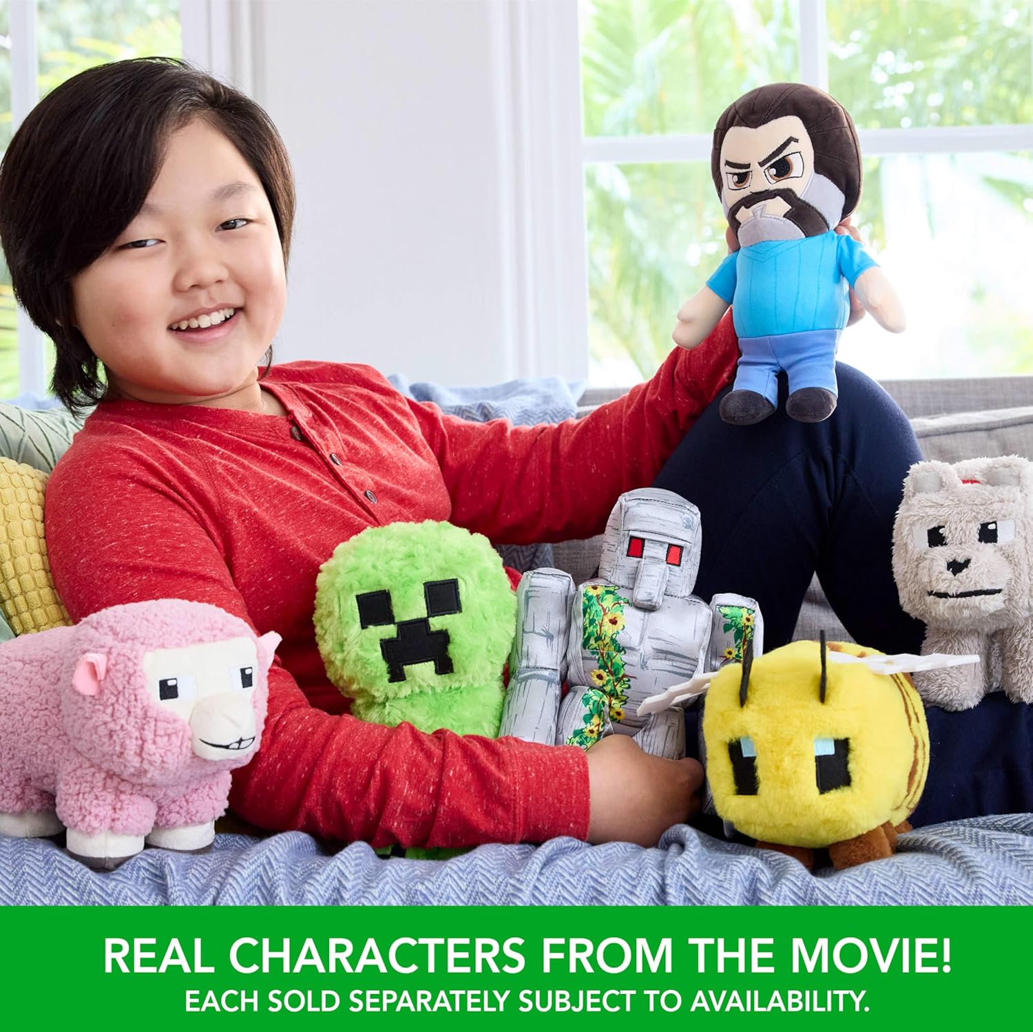 Mattel Minecraft pluche speelgoed, Bee zachte pop geïnspireerd door een Minecraft filmkarakter, 8 inch verzamelobject
