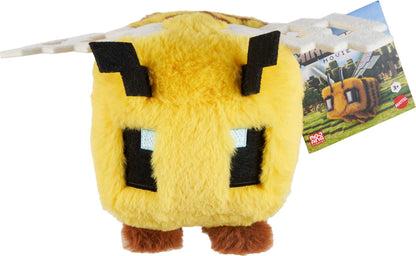 Mattel Minecraft pluche speelgoed, Bee zachte pop geïnspireerd door een Minecraft filmkarakter, 8 inch verzamelobject