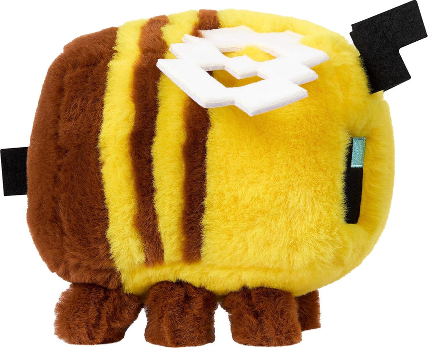 Mattel Minecraft pluche speelgoed, Bee zachte pop geïnspireerd door een Minecraft filmkarakter, 8 inch verzamelobject