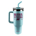Kerusso Mama Strong Proverbs 31:25, Teal/Maroon 40 Ounce Stainless Steel Travel Tumbler with Lid