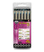 GTL Pigma Micron Favorites Black Pens 6 Piece Bible Study Set - Ultra Fine to Medium Point plus Brush and Bookmark