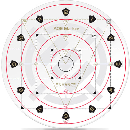 ENHANCE Spell AoE Damage Marker for Tabletop RPG Games - D&D Area of Effect Template Quickly Determines Spell Effects on 1" Grid Battle Maps or Grid-Less Mat Play - DnD Accessories Perfect for DM's
