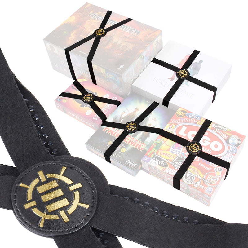 ENHANCE Board Game Bands - Elastic Box Bands with Durable Textured Grip to Keep Lids Closed on Board Game Boxes, Tabletop Games, Card Games, & Boxes without Rubbing During Travel & Storage (Set of 5