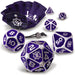 ENHANCE DnD Metal Dice Set - 7pc Polyhedral Dice with 2-in-1 Vegan Leather Dice Bag and Dice Tray, Solid Metal D&D Dice Set for Dungeons and Dragons, Pathfinder, more RPGs (Collector's Edition Purple