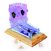 ENHANCE Tabletop LED Dice Tower with 7pc Dice Set for RPG Games - Clear Dice Set, LED Dice Roller with Bamboo Base and Castle Tower Design, Roll Up to 14 Standard Dice at Once - Great for Game Night