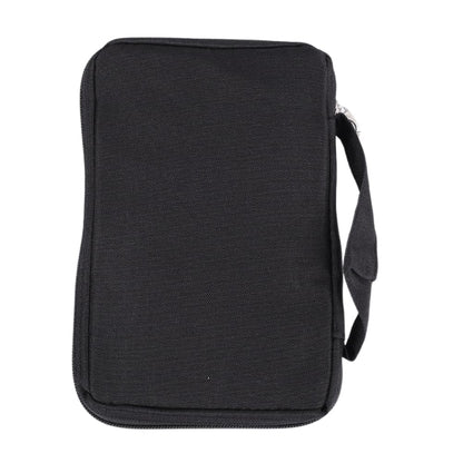 Plain Black Bible Covers | Bible Carrying Case for Men | Bible Bags for Women | Bible Case for Girls Boys | Bible Study Supplies with Ribbon Bookmark Pen Loop Zipper Pockets (9.00 x 6.50 x 1.75)