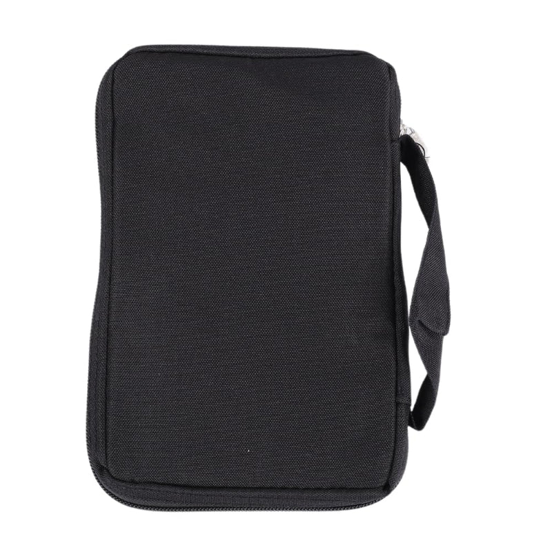 Plain Black Bible Covers | Bible Carrying Case for Men | Bible Bags for Women | Bible Case for Girls Boys | Bible Study Supplies with Ribbon Bookmark Pen Loop Zipper Pockets (9.00 x 6.50 x 1.75)