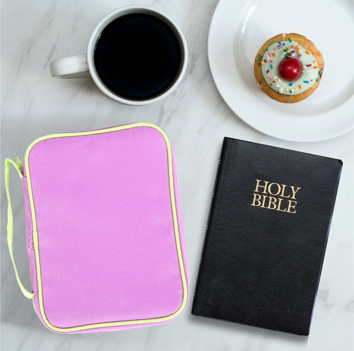 Bible Cover Canvas Purple/ Lime Green, Large
