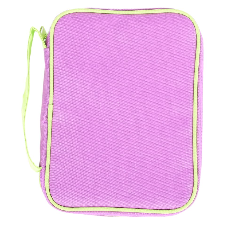 Bible Cover Canvas Purple/ Lime Green, Large