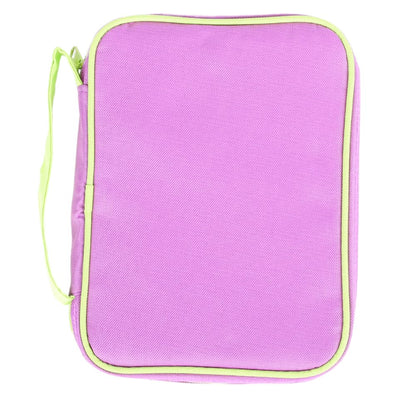 Bible Cover Canvas Purple/ Lime Green, Large