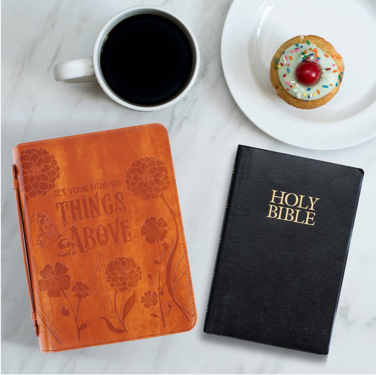 Bible Cover Things Above Imitation Leather, Large