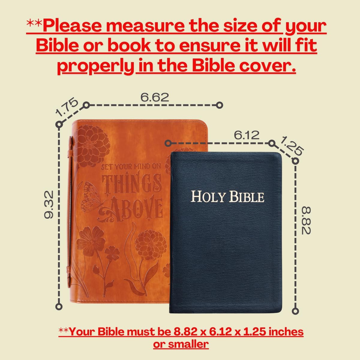 Bible Cover Things Above Imitation Leather, Large