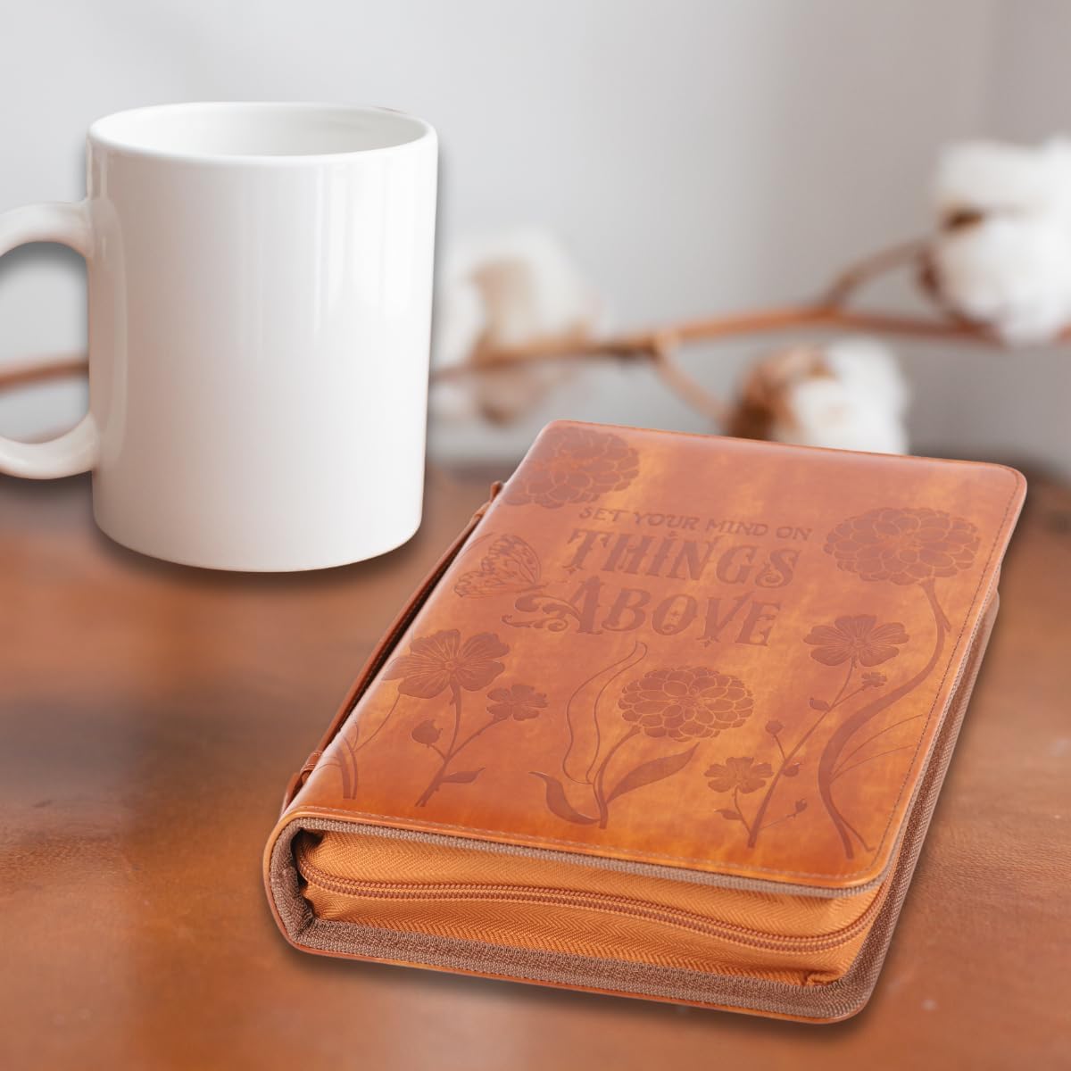 Bible Cover Things Above Imitation Leather, Large