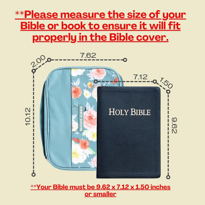Rejoice Large Bible Cover | Bible Holder | Bible Bag| Bible Carrying Case | Bible Protective Case | Made in Canvas with Handle | Zipper, Pen Loop