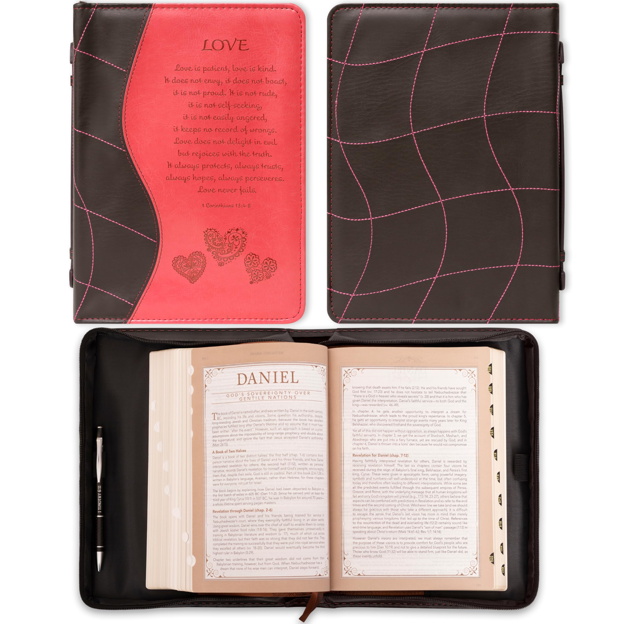 1 Corinthians 13 Pink Bible Case, Extra Large