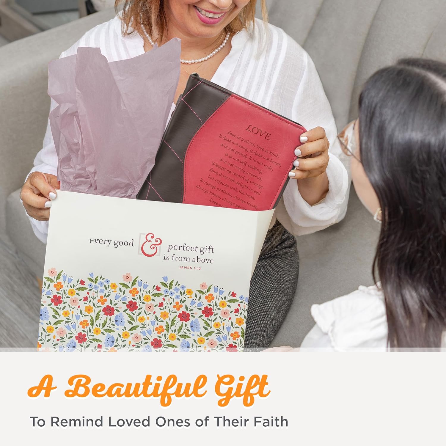 1 Corinthians 13 Pink Bible Case, Extra Large