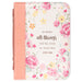 Christian Art Gifts Funda de la Biblia de moda para mujer He Works All Things for Good Romans 8:28, piel sintética floral melocotón