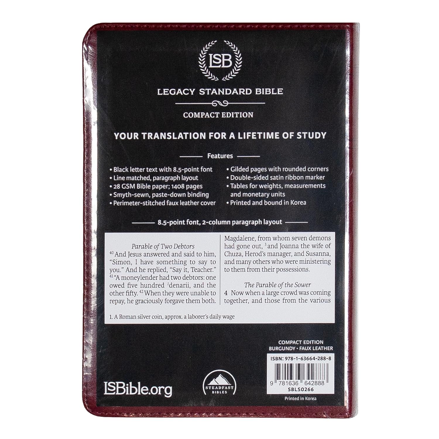 LSB Compact Bible, Burgundy