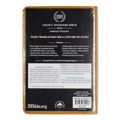 LSB Compact Bible, Mustard Sola Scripture