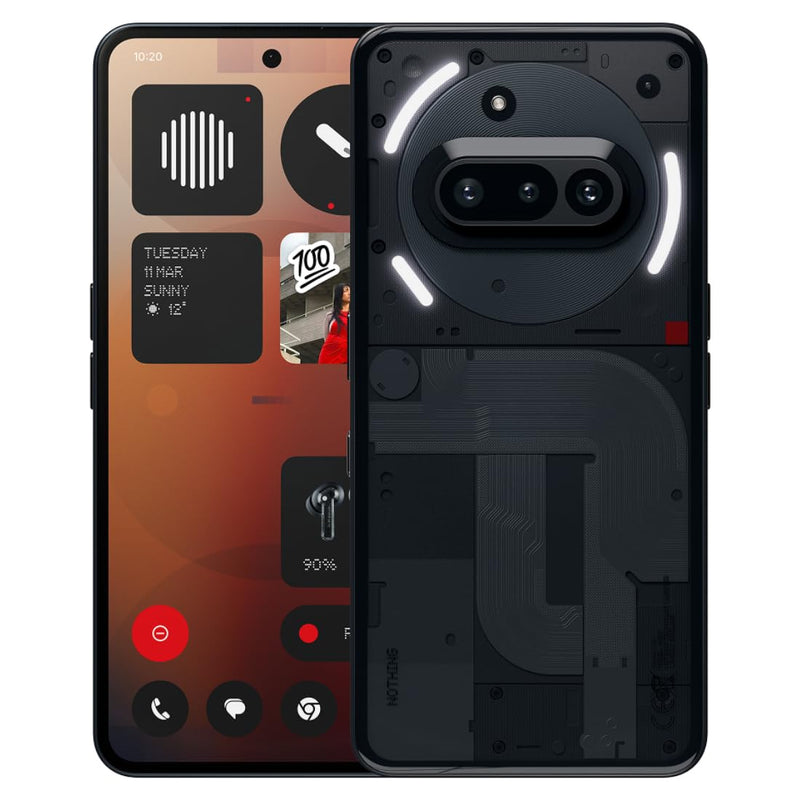 Nothing Phone (3a) 128 GB - mobile phone with 32 MP front camera, 30x ultra zoom, 50W fast charging and 6.77" FHD+ flexible AMOLED display - Black