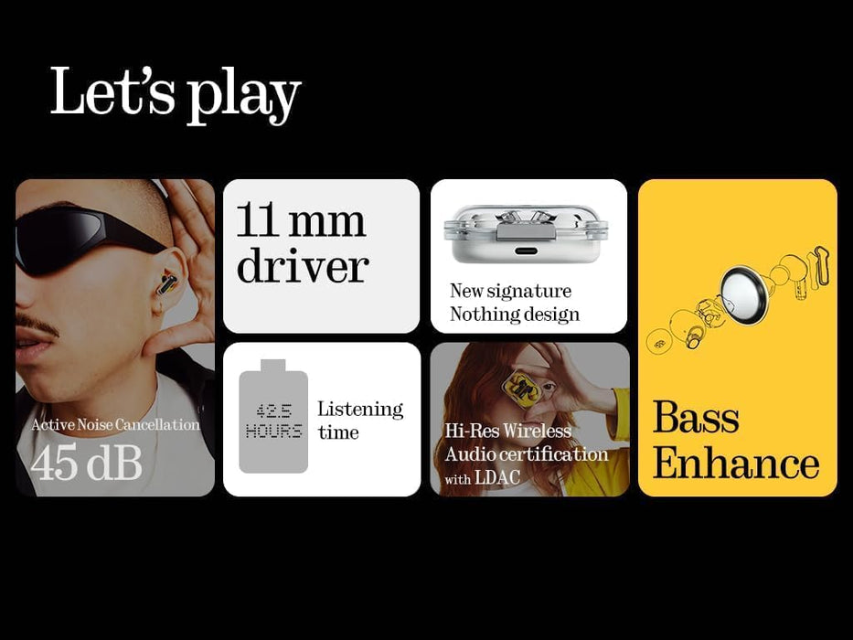 Nothing Phone (3a) 128 GB - mobile phone with 32 MP front camera, 30x ultra zoom - White + Nothing Ear (a) White