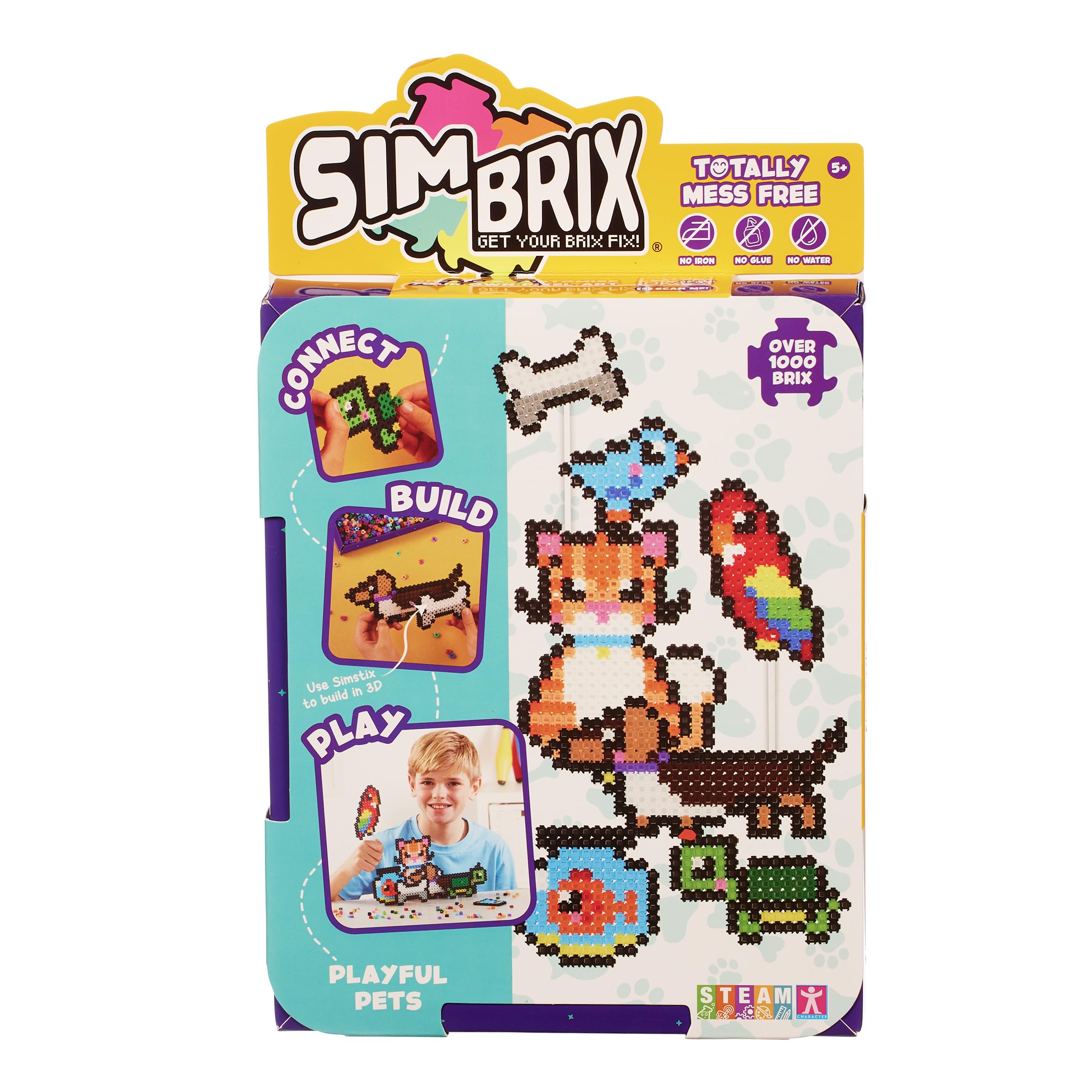Character Options 07994 Simbrix Starter Pack Playful Pets with 1000+ brix Creative Activity STEAM Arts and Crafts Kids’ Toys for Girls & Boys Ages 5 and up
