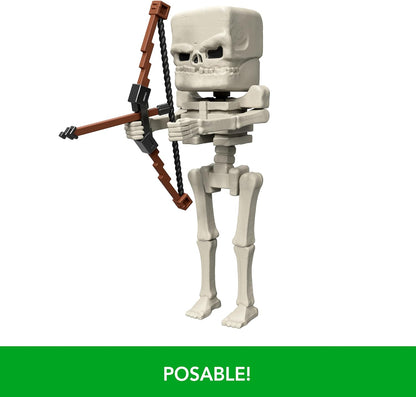 Mattel Minecraft Action Figure & Accessories Set, 4-inch Skeleton Posable Character Collectible Inspired by A Minecraft Movie