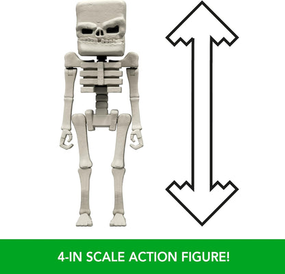 Mattel Minecraft Action Figure & Accessories Set, 4-inch Skeleton Posable Character Collectible Inspired by A Minecraft Movie