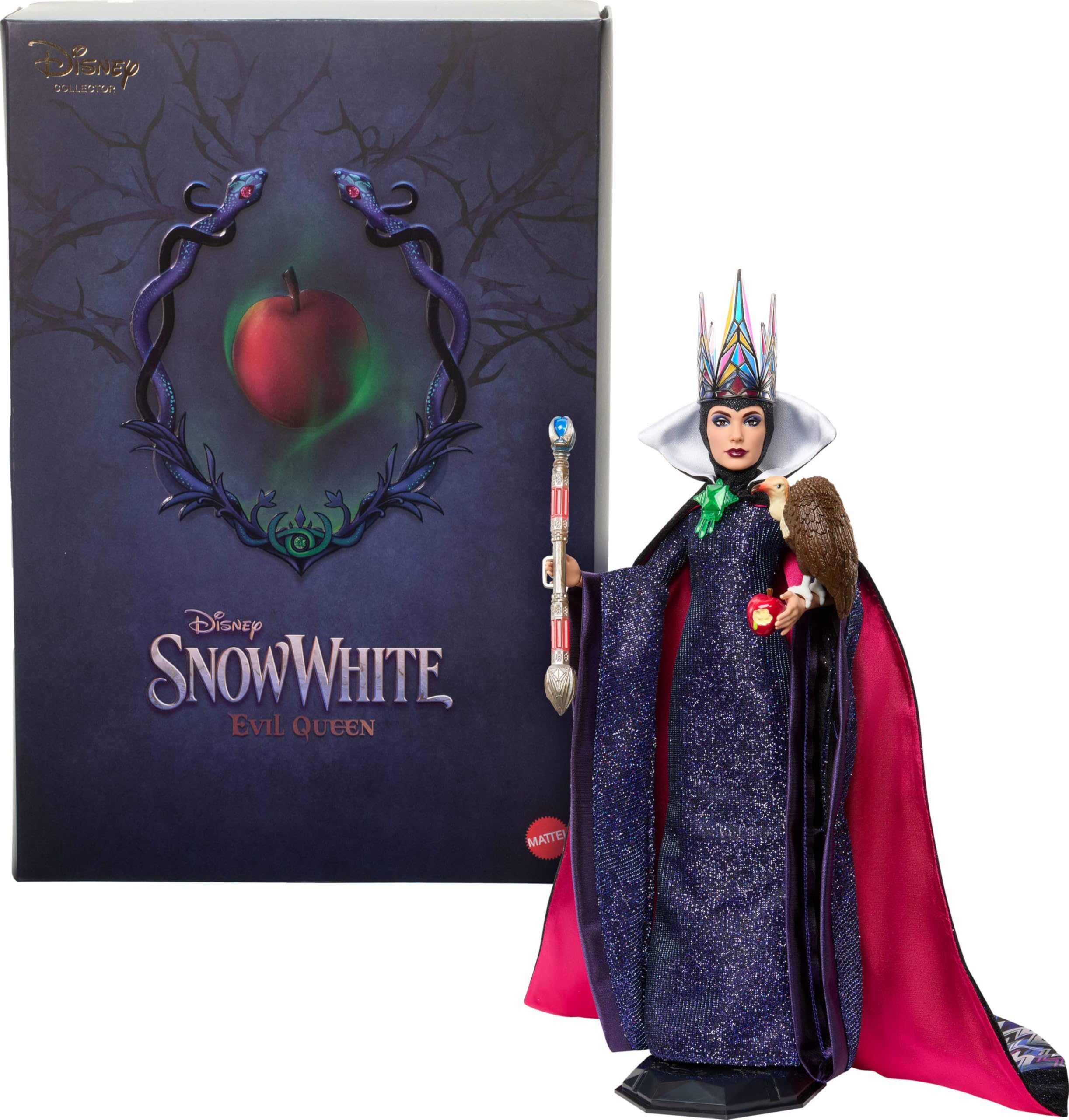 Mattel Disney Collector Evil Queen Collectible Fashion Doll in Signature Clothing Inspired by Disney Snow White Movie, Gifts for Kids & Collectors