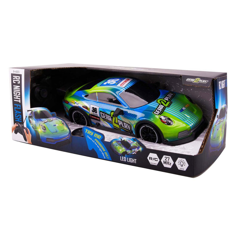 Gear2Play RC Night Flash ferngesteuertes Auto - Rennwagen mit LED-Beleuchtung 1:16