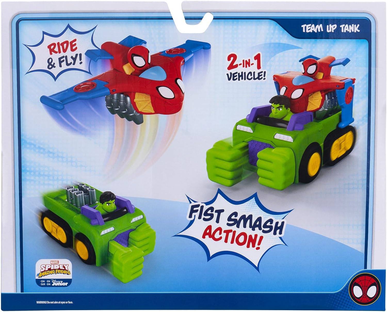 SPIDEY AND HIS AMAZING FRIENDS MARVEL Team Up Tank - Combining 6-Inch Hulk Smash Tank and 4-Inch Spidey Glider Jet