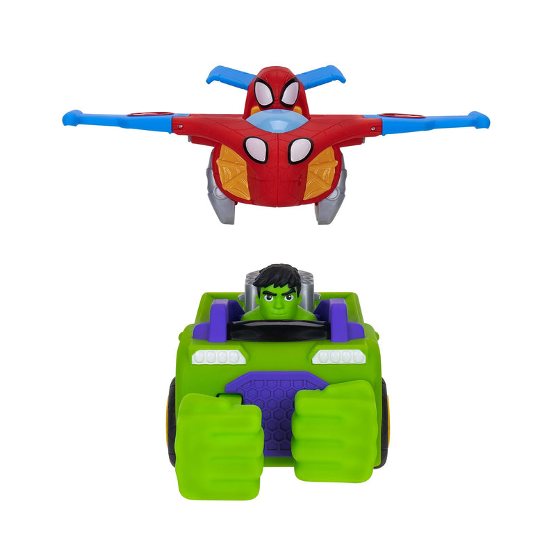 SPIDEY AND HIS AMAZING FRIENDS MARVEL Team Up Tank - Combining 6-Inch Hulk Smash Tank and 4-Inch Spidey Glider Jet