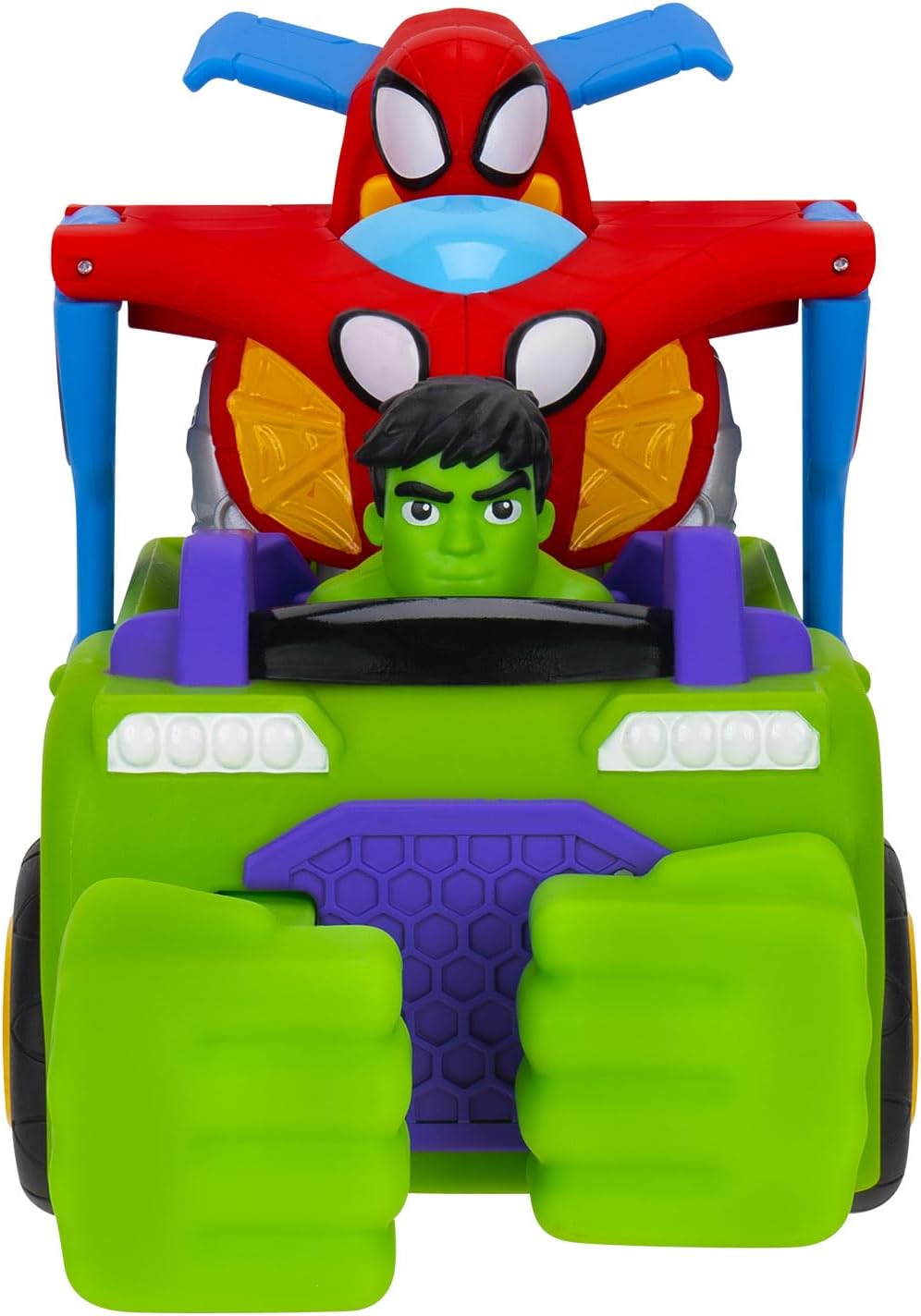 SPIDEY AND HIS AMAZING FRIENDS MARVEL Team Up Tank - Combining 6-Inch Hulk Smash Tank and 4-Inch Spidey Glider Jet