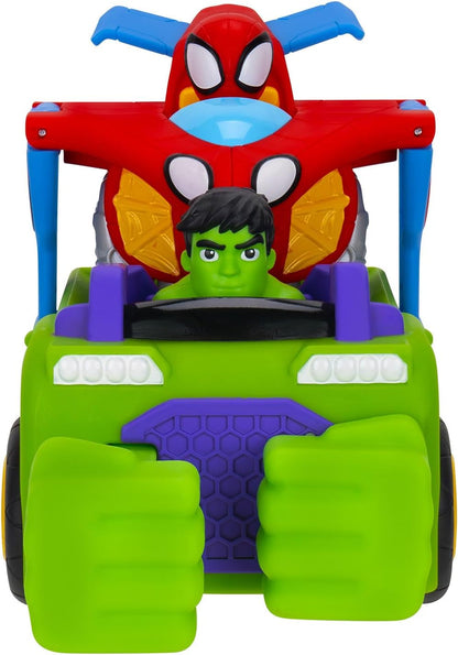 SPIDEY AND HIS AMAZING FRIENDS MARVEL Team Up Tank - Combining 6-Inch Hulk Smash Tank and 4-Inch Spidey Glider Jet