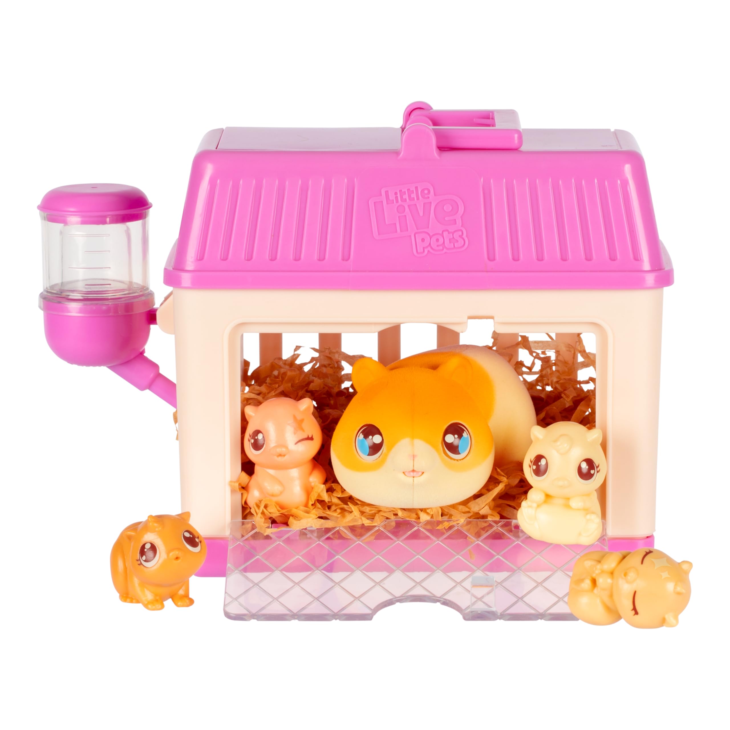 MR BEAST LAB Little Live Pets - Mama Surprise Minis Hamster, zorg voor je hamster- of haasjes-mama in haar stal en hete 2, 3 of 4 mini-baby's