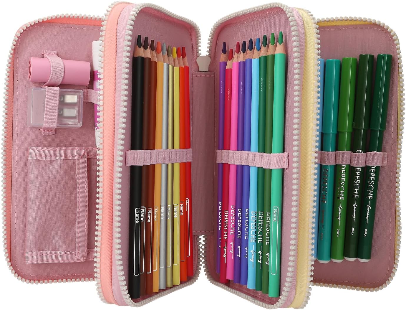 Ylvi - Triple Pencil Case - Color Cloud - Candy Colors
