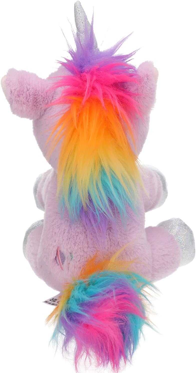 Depesche 11687 Ylvi - Knuffel eenhoorn in paars, met regenboog manen, ca. 21 cm grote knuffel met glitter en zilveren accenten
