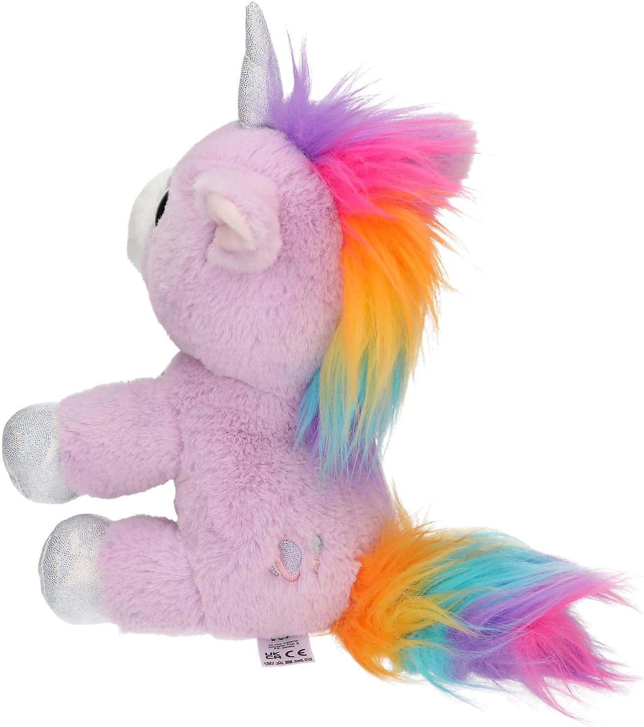 Depesche 11687 Ylvi - Knuffel eenhoorn in paars, met regenboog manen, ca. 21 cm grote knuffel met glitter en zilveren accenten