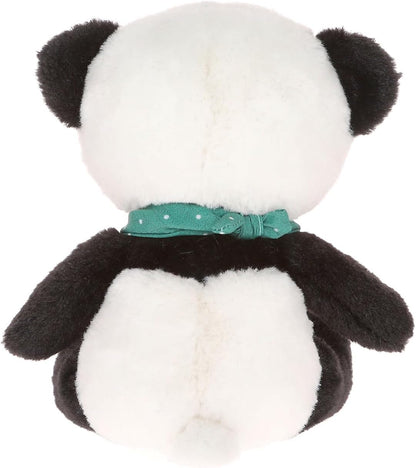 Depesche 13432 Snukis - knuffel Panda Piet, in zwart-wit, met glinsterende ogen en ronde oren, ca. 18 cm hoog knuffel met sjaaltje