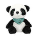 Depesche 13432 Snukis - knuffel Panda Piet, in zwart-wit, met glinsterende ogen en ronde oren, ca. 18 cm hoog knuffel met sjaaltje