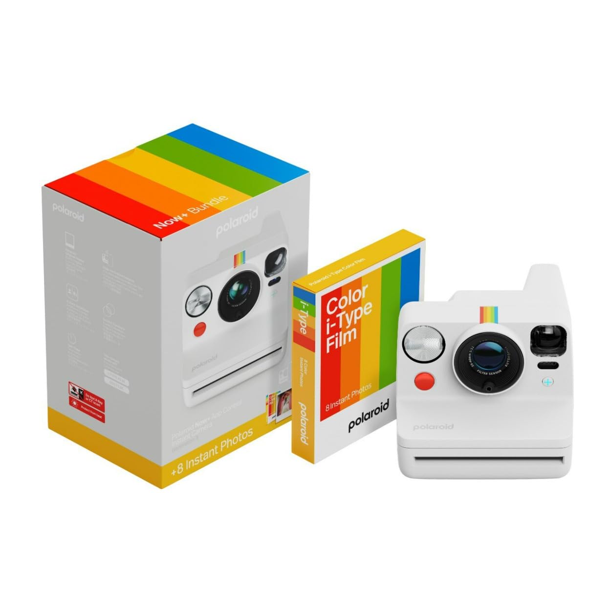 Polaroid Now+ Generation 3 Instant Camera + 8 Photos Film Pack White