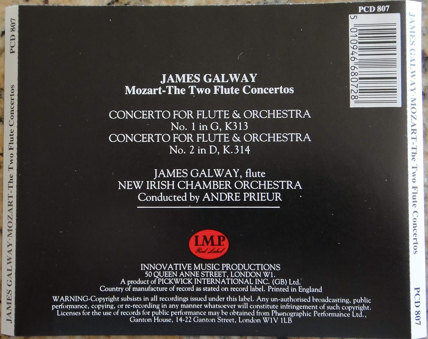 James Galway Mozart The Two Flute Concertos