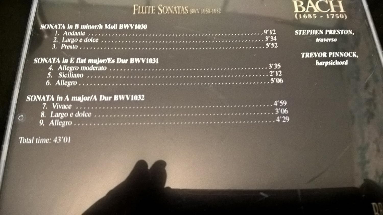 Flötensonaten Flute Sonatas BWV 1030 - 1032