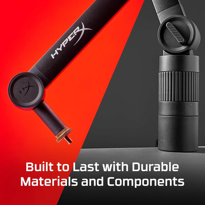HyperX Caster, Braccio di Supporto per Microfono e Camera da 0,2 kg a 1 kg con Attacco Filettato da 1/4", 3/8" o 5/8", Rotazione a 360°, Cavi Nascondibili al suo Interno, Nero